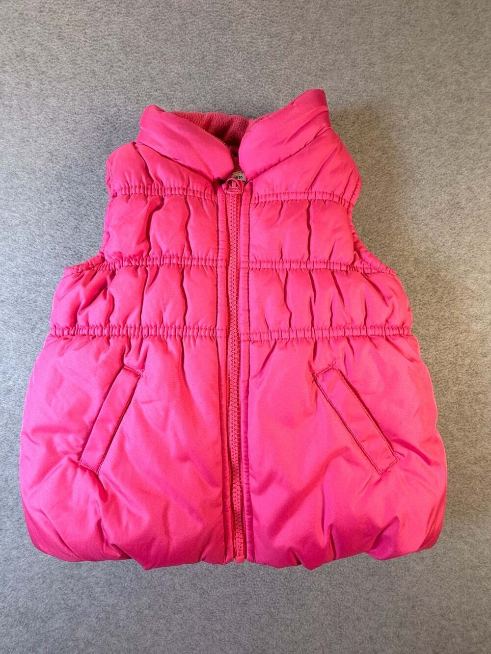 OshKosh B'gosh Puffer Vest Size 18M Hot Pink Fleece Lined